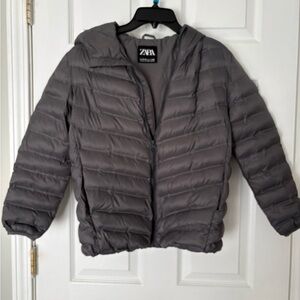 Zara Kids Charcoal Puffer Jacket